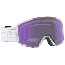 Scott Shield Light Sensitive Goggle in White with Blue Chrome